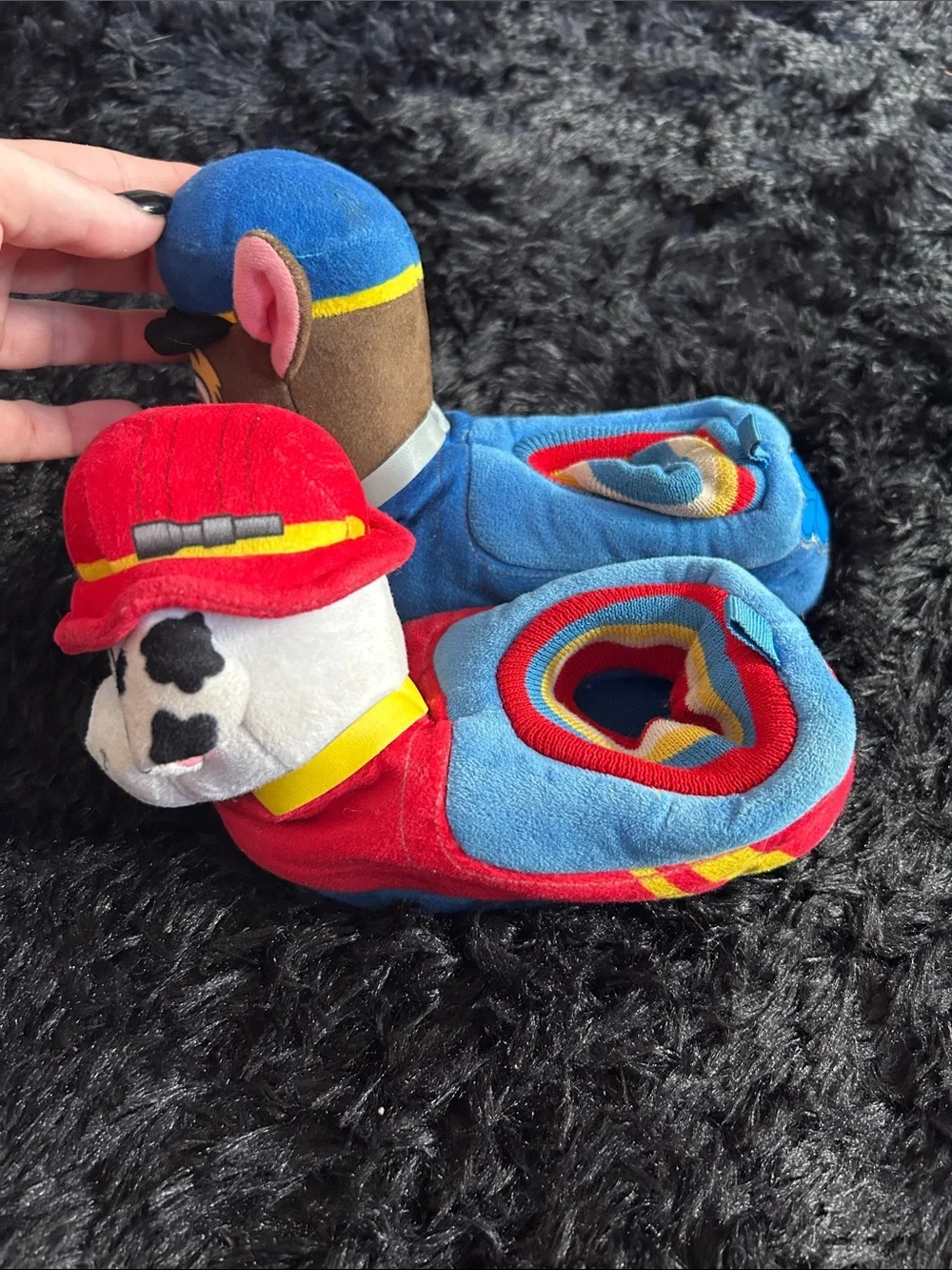Paw Patrol Plush Slippers Chase (Blue) & Marshall (Red)